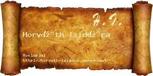 Horváth Izidóra névjegykártya